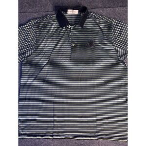 Fairway & Greene Polo Shirt Men Large Multi Striped Parkland Golf Club Logo Slit